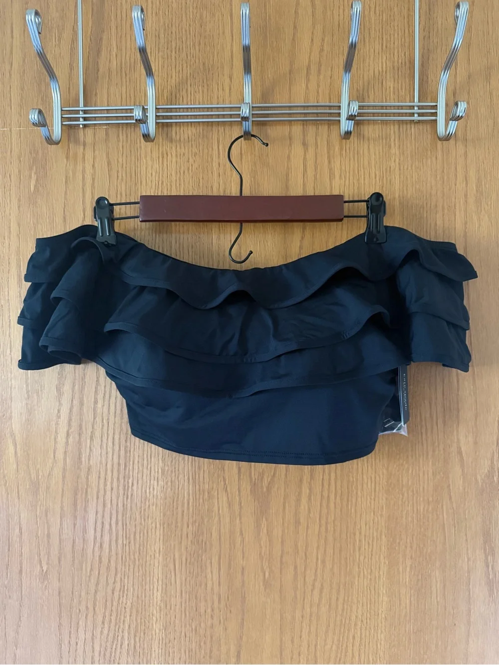 NWT ♠️ Kate Spade New York Black Ruffle 2-Piece Bikini Set Size L